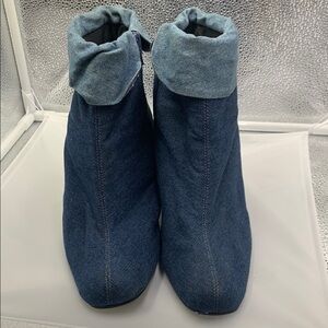 Annie Blue Jean in two tones Heeled Boots with inside zipper for easy wear.